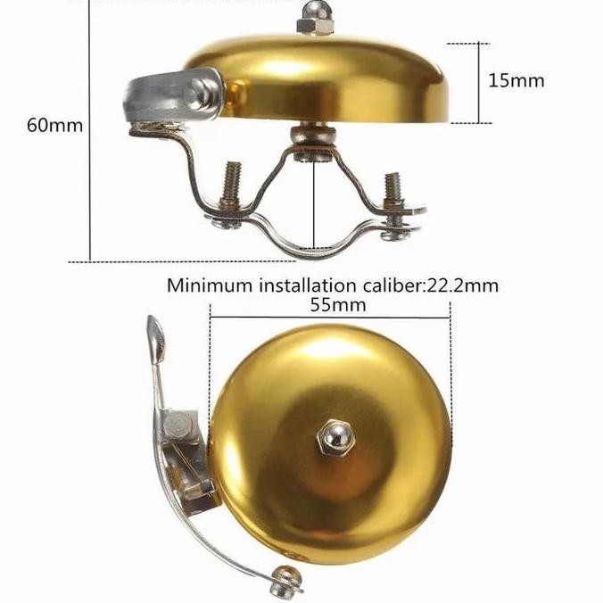 Bell Sepeda Retro Bell Sepeda Ontel Bell Klasik Sepeda Warna Silver