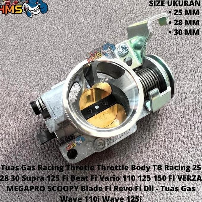 Tuas Gas Racing Throtle  Throttle Body Tb Racing Downdraft Wave 110I Wave 125I 25 28 29 30 32 Supra 