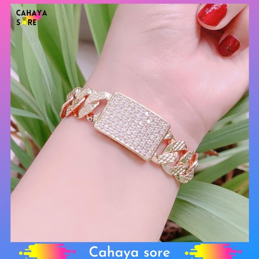 Berkualitas Gelang Xuping Gold Gelang Tangan Dewasa Rantai Emas Besar Permata Hace G02 ..