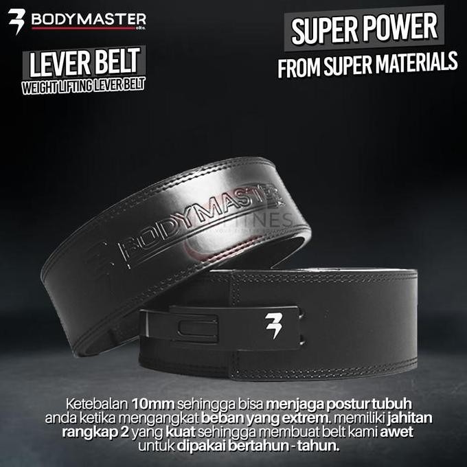 BODYMASTER Lever Belt 10mm BM-A880 Weightlifting Sabuk Gym fitnes