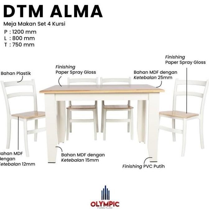 Meja makan Olympic Alma