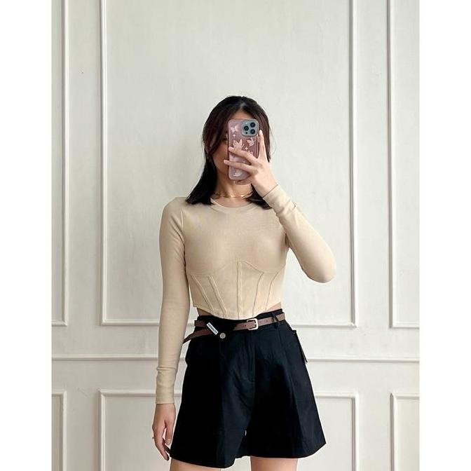 DOLLA - Hellen Top / Daily Ribbed Korset Crop Top