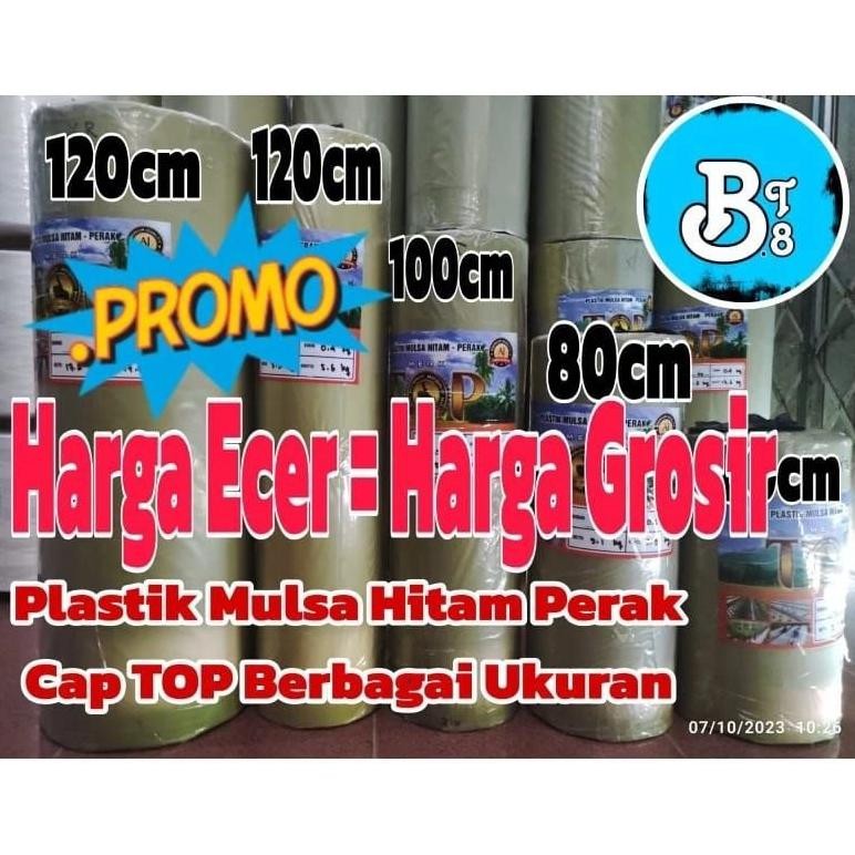 LEGOLANT- Plastik Mulsa Plastik pertanian Hitam perak CAP TOP 1 roll Berat 5kg 60cm 80cm 100cm 120cm