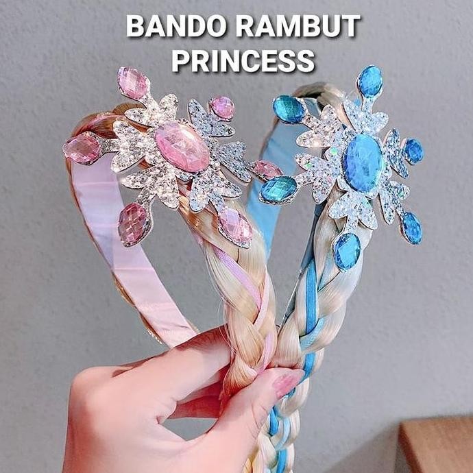 BANDO RAMBUT PRINCESS PINK / WIG KEPANG RAMBUT FROZEN ELSA AKSESORIS