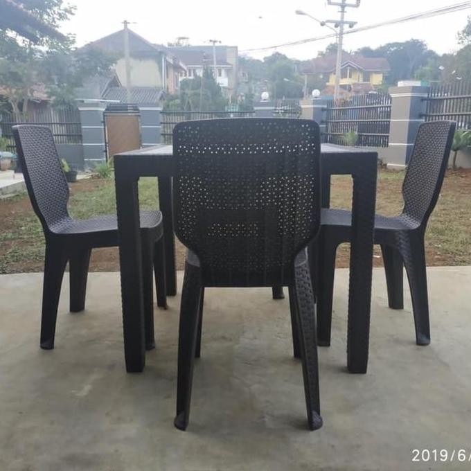 Meja makan plastik olimplast set 4 kursi OL 208