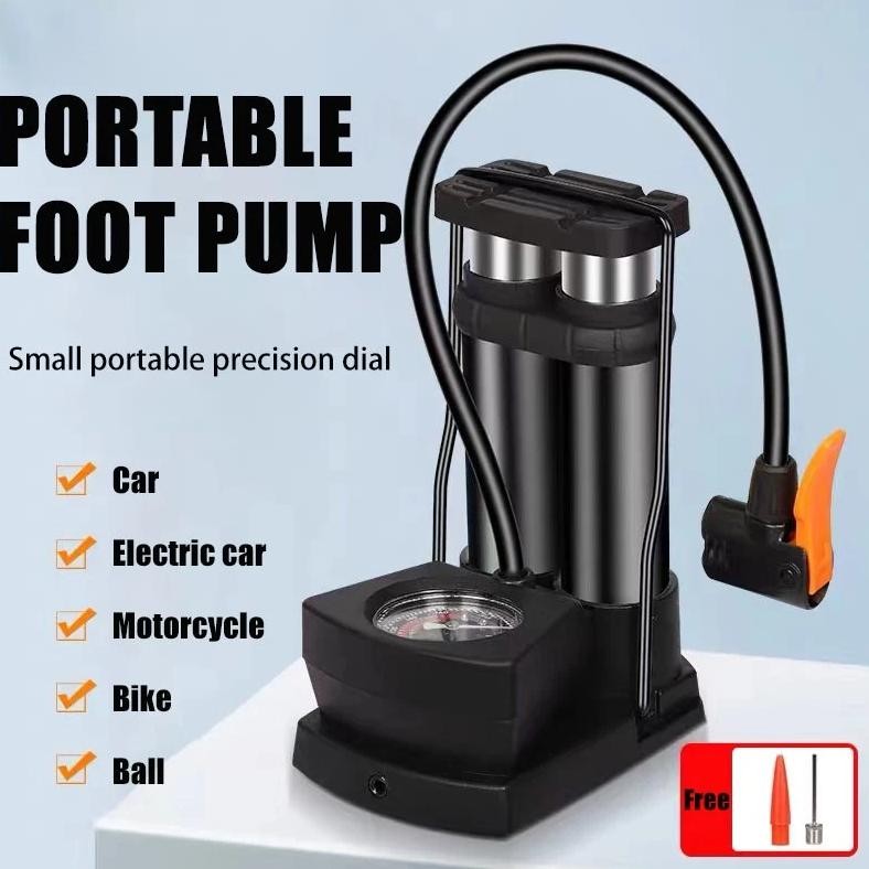 IDEALE- Pompa Angin Kaki/Pompa Kaki/Pompa Ban Mini Foot Pump Portable High Pressure Pompa Angin Kaki