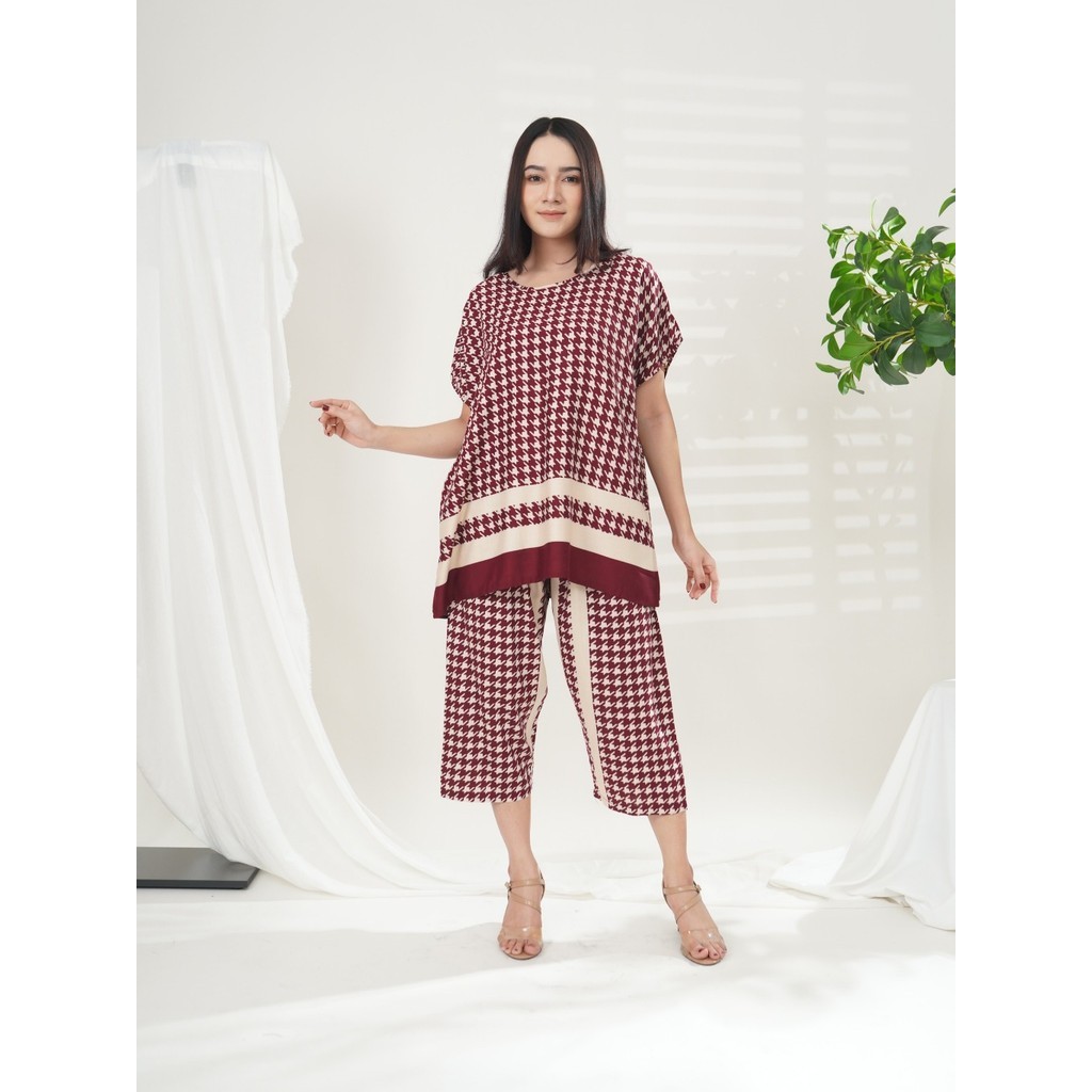 Stelan wanita jumbo lengan pendek bahan rayon premium adem nyaman tebal BLA