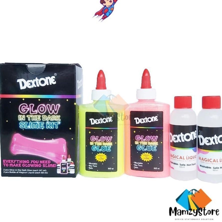 Dextone Slime Kit Glow In The Dark Pink