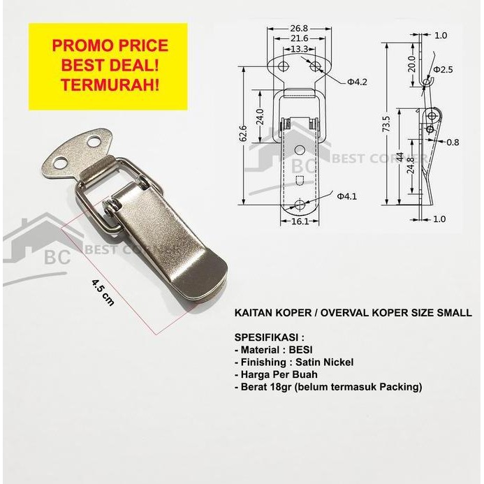 Kaitan Peti Small / Overval / Kunci Koper