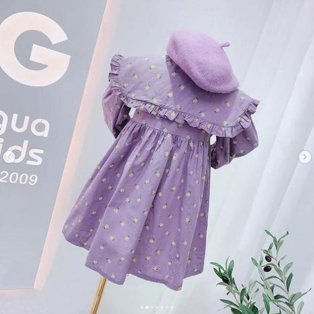 Lavender Collar Dress | Dress Import anak warna Lilac | Dress ungu