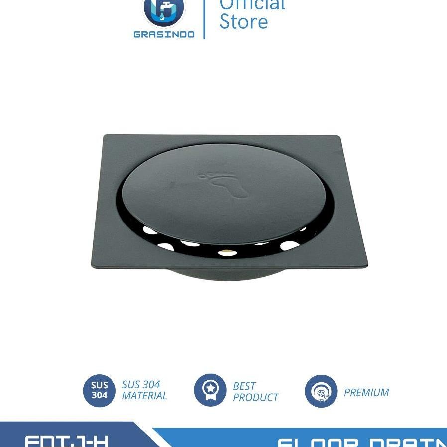 Floor Drain Saringan Got Injak 4Inch Hitam Anti Kecoa Anti Bau Fio