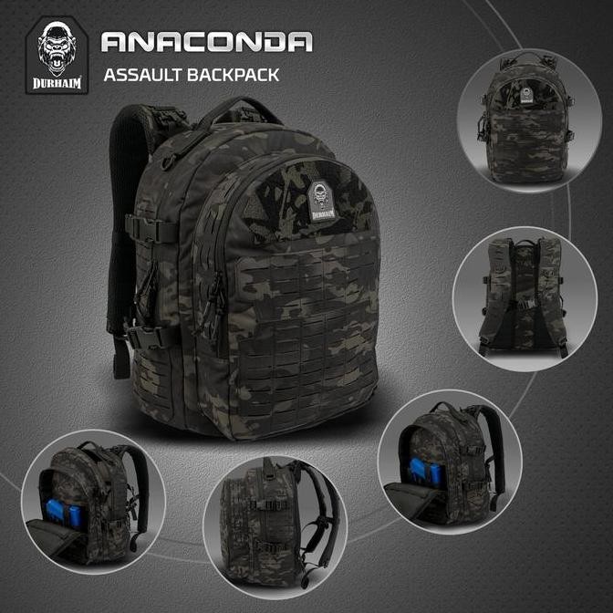 TERBARU Tas Ransel Backpack Durhaim Anaconda Multicam Black BISA GRAB