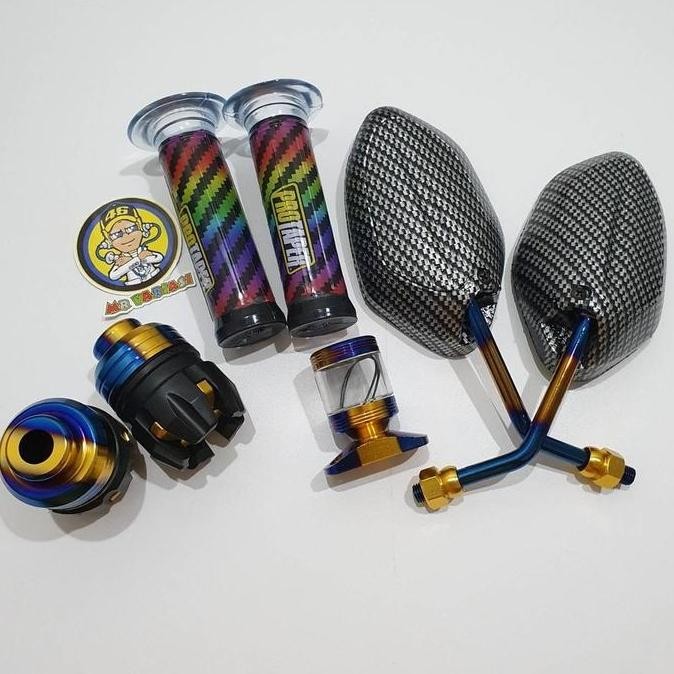 PAKET 4 THAILAND TWOTONE VARIASI MOTOR HONDA BEAT,SCOOPY,VARIO,SPACY,GENIO,DLL | SPION BEAT CARBON +