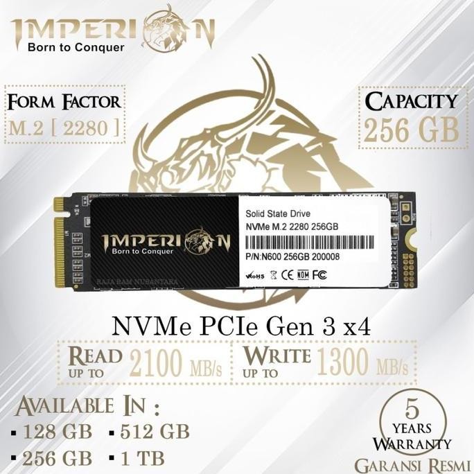 NEW SSD NVME M.2 256GB IMPERION SSD NVMe M.2 PCIe Gen3 GARANSI RESMI
