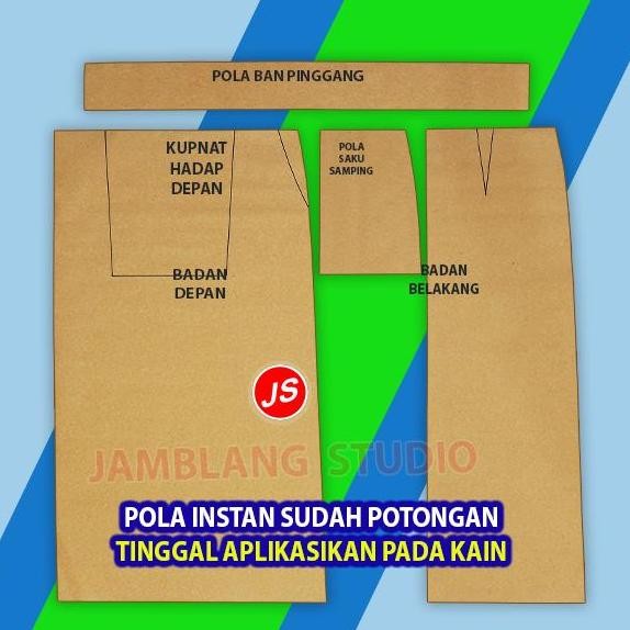 Pola Instan Seragam SMP Cewek [ Pola Baju Jamblang Studio ] Pola Seragam SMP Perempuan Panjang Pende