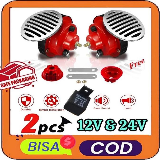 DT100 }} Klakson Keong ngebass plus Relay Riley Variasi Aksesoris Motor 12 v