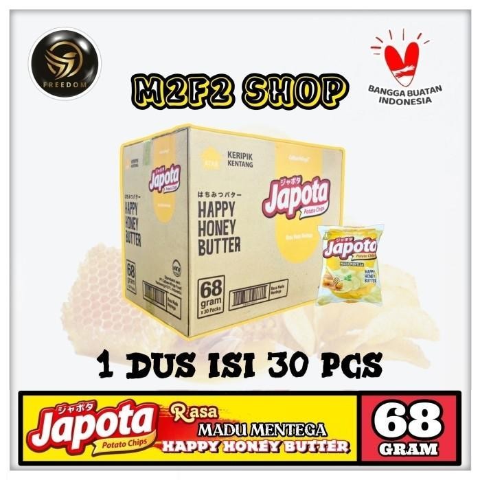 Keripik Kentang Japota Potato Chips Happy Honey Butter | Madu Mentega - 68 gr (Harga Karton)