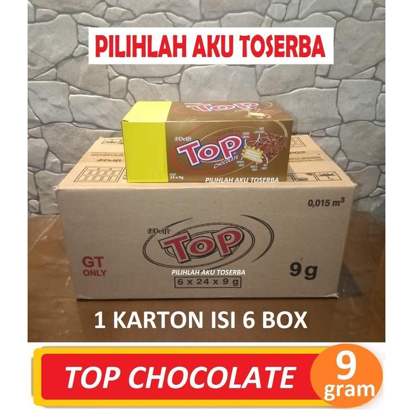 Delfi TOP CHOCOLATE 9 gram isi 24pcs / box- ( HARGA 1 DUS ISI 6 )