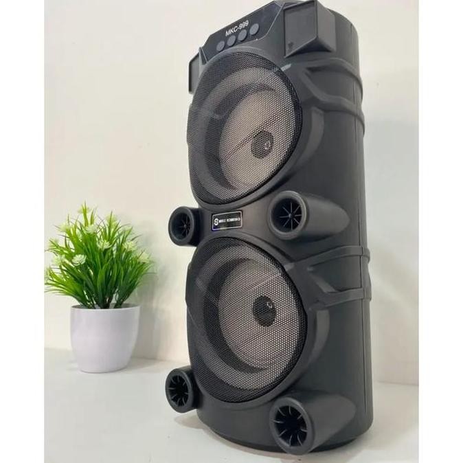 DY15 >> Speaker Bluetooth QS-999 Bonus Mic Karaoke Dual Speaker 6,5inchi X2 Salon Aktif Portable Rad
