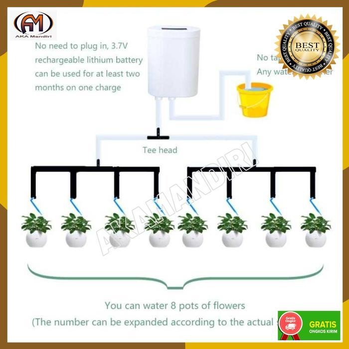 Alat Penyiram Tanaman Otomatis Elektrik Timer Flower Watering 8 Head