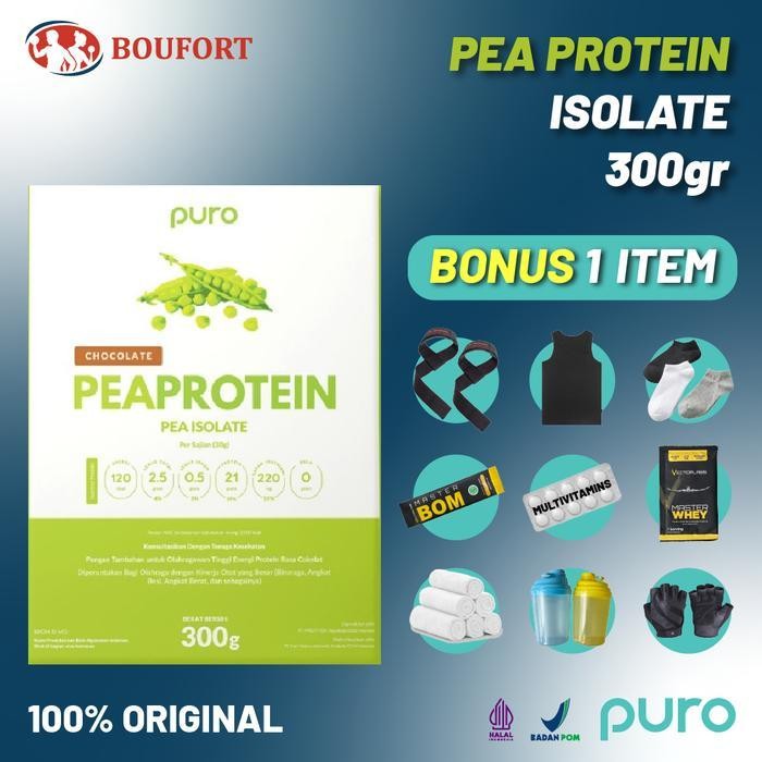 PURO PEA ISOLATE 600gr VEGAN PROTEIN 600 gram BPOM HALAL kent prana on proteina myprotein my wheygan