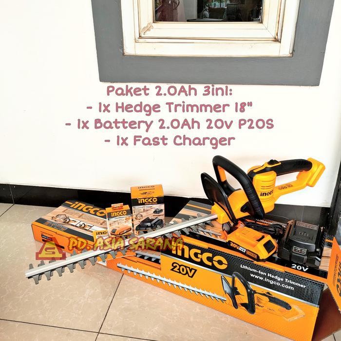 Cordless Hedge Trimmer 18" INGCO CHTLI20018 Pangkas Pohon Dahan P20S