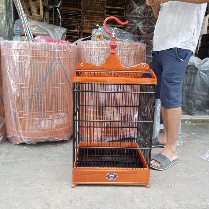 sangkar/kandang kotak Ebod No 3 warna coklat Lis (gojek/grab) murah