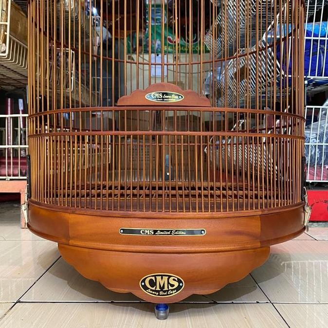 SANGKAR KANDANG BURUNG MURAI BATU CMS JATI COKLAT NATURAL NO 2 murah