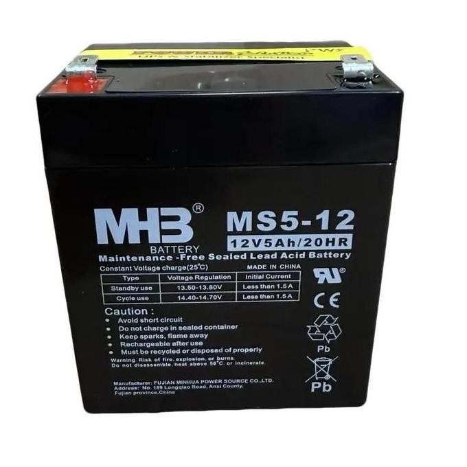 Baterai Aki Kering LONG LIFE 12V 5Ah TERMURAH ACCU APC UPS MHB MS5-12 12V 5Ah/20HR Batre MF SLA MH3 