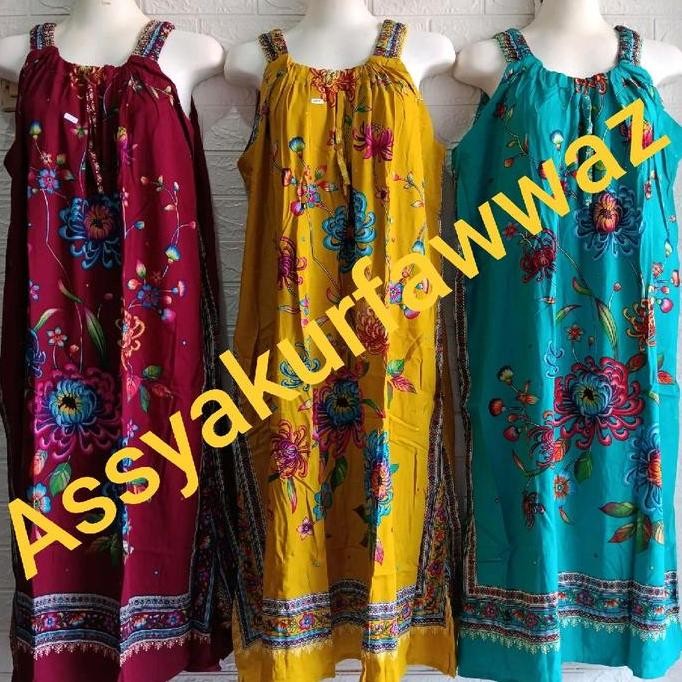 Daster  Batik Assyakurfawwaz Model Yukensi  Ld 130 Motif Bunga Mekar