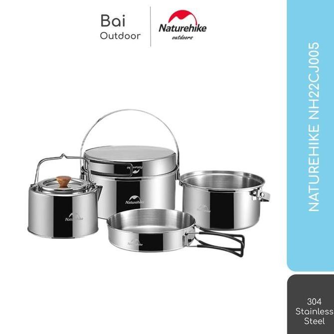 Cooking Set / Nesting / Panci Stainless Camping Naturehike Nh22Cj005