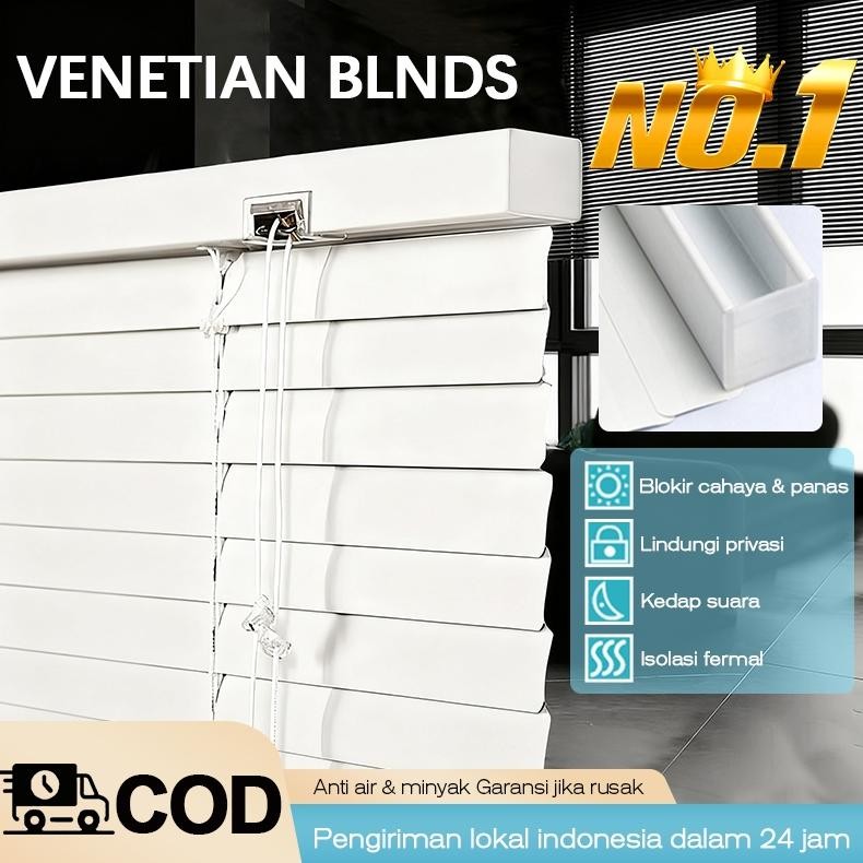 Tirai Venesia Aluminium UKURAN CUSTOM, Desain Elegan Minimalis untuk Jendela Rumah & Kantor - Tirai 