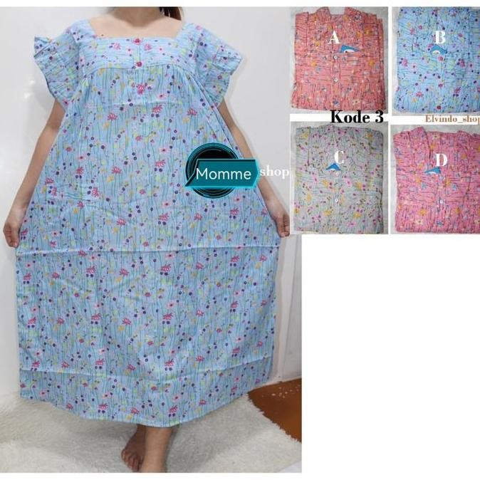 Super Jumbo Daster Geber Ld 134 Katun Halus Motif Bunga Pretty Girl