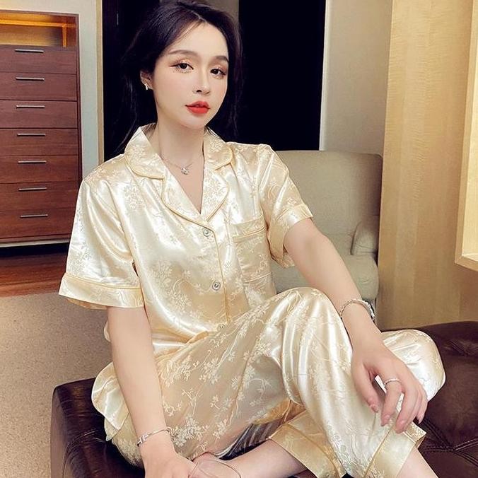 Piyama Wanita Sutra Sintetis Yang Baru Diimpor/Baju Piyama/Baju Tidur Wanita/Piyama Wanita Korean St