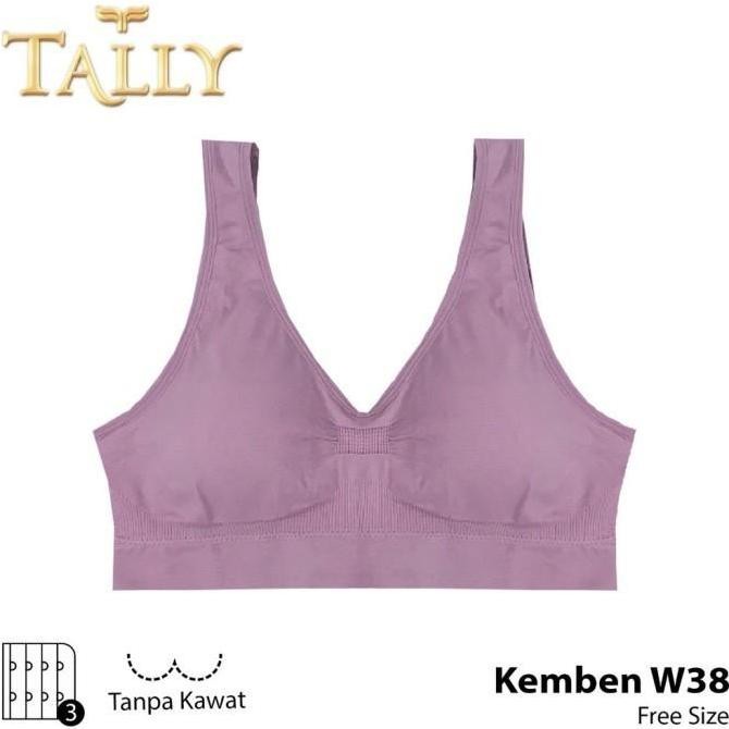 Tally Bra Tanpa Kawat Busa Tipis Bahan Rajut Cup B/C Sport Bra Bh W38