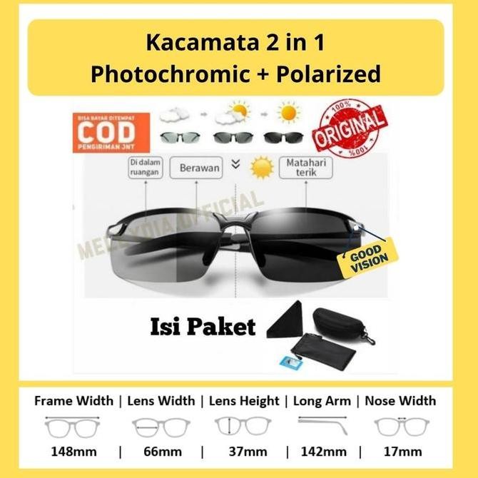 DA65 }} KACAMATA POLARIZED ORIGINAL PHOTOCROMIC COD