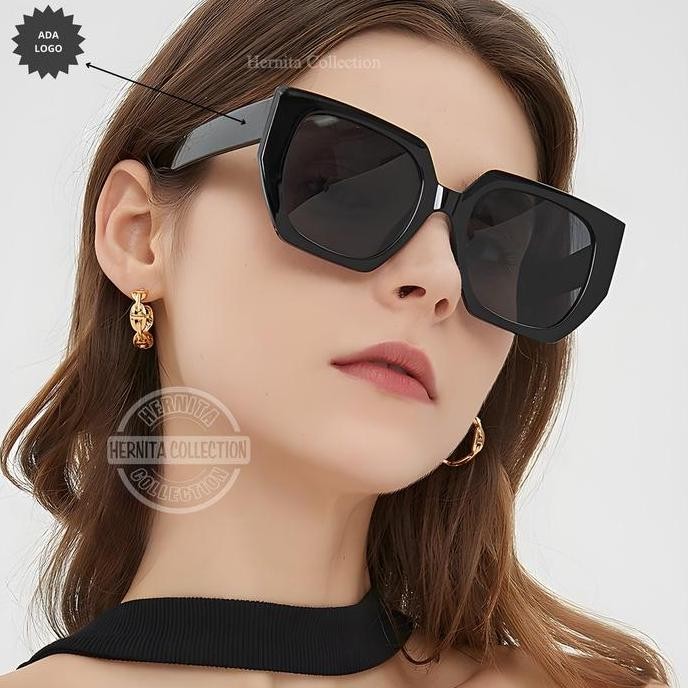 DB158 }} Best Seller  kacamata Fashion Korea CN Monochrome Square HC-0042 + Box Esklusive & Hard Cas