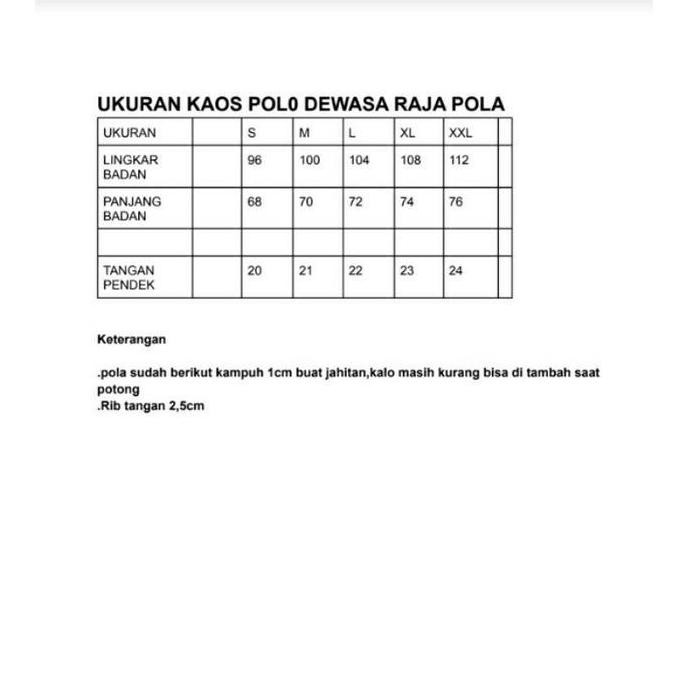 DB64>> pola kaos polo pria dewasa