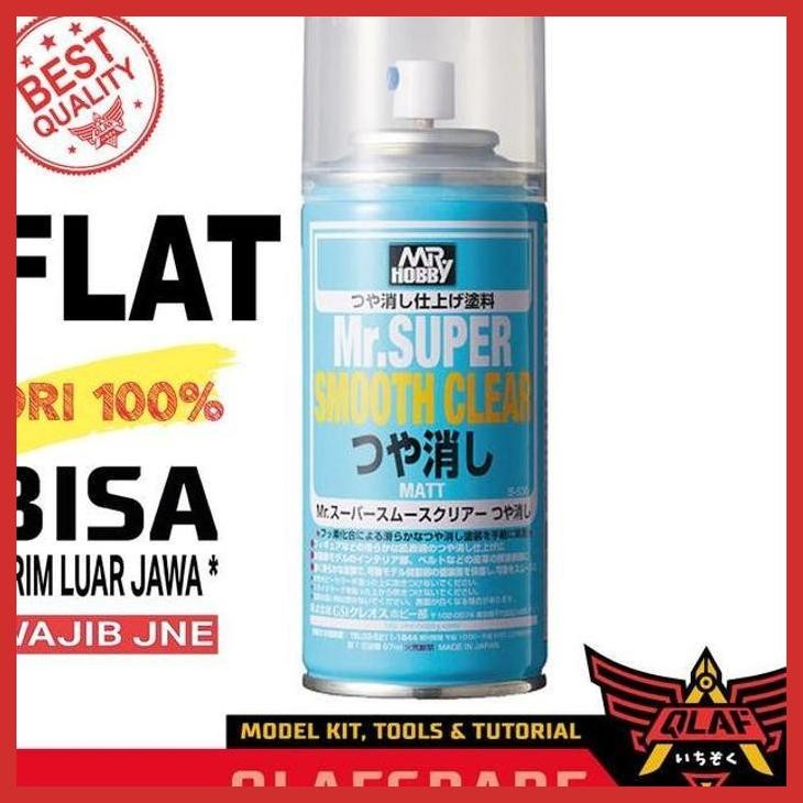 (GUNDAM) MR HOBBY MR SUPER SMOOTH CLEAR FLAT B530 - TOP COAT 170ML UNTUK PERMUKAAN PLASTIK MULUS TID