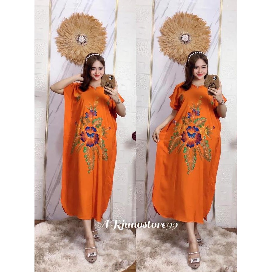 COD ARJUNOSTORE99 Daster Lowo Cabut Lukis Kain Tebal LD 130 Bunga Musim panas Musim dingin Busui Ibu