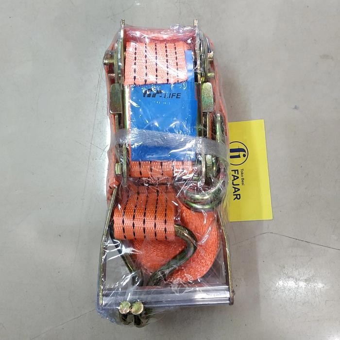 Tali pengikat barang ratchet tie down 2 x 10 M cargo lashing / kotrek