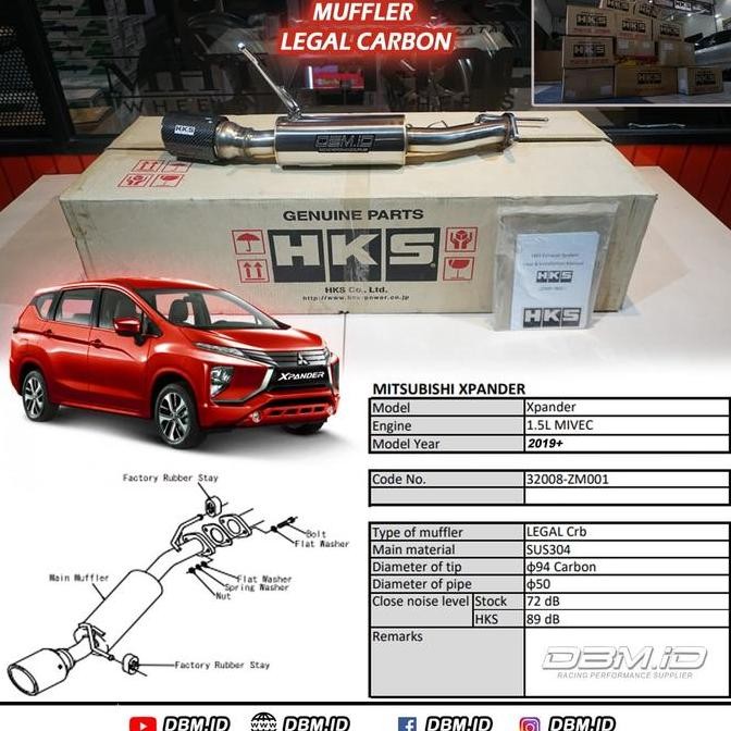 Promo Knalpot HKS Xpander Livina 2019+ Muffler LEGAL Carbon 32008-ZM001 COD