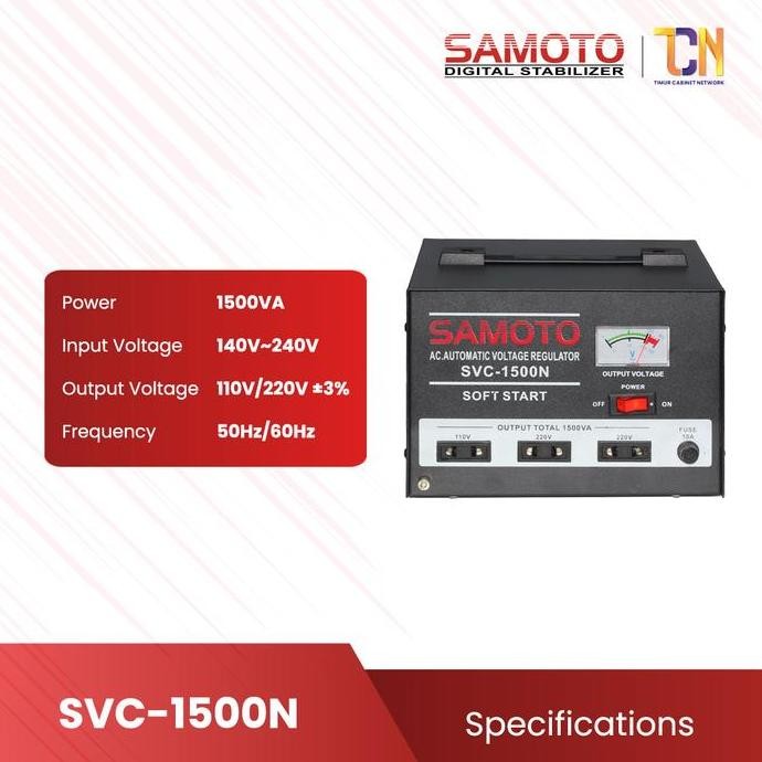 Stabilizer Servomotor 1500N 1500Va Pc Komputer Elektronik Auto Volt