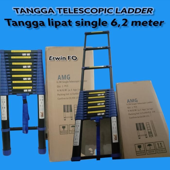 Tangga single 6,2 meter AMG telescopic ladder