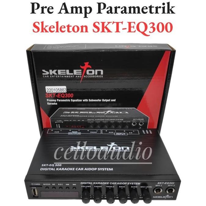 Pre Amp Parametrik Skeleton Skt-Eq300 Bluetooth Equalizer Mobil Skt Eq 300