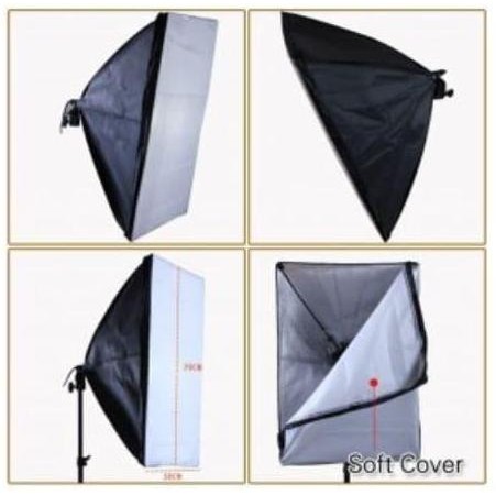Paket Lampu Lighting Studio Softbox E-27 Breket Dan Stand Softbox Fr2