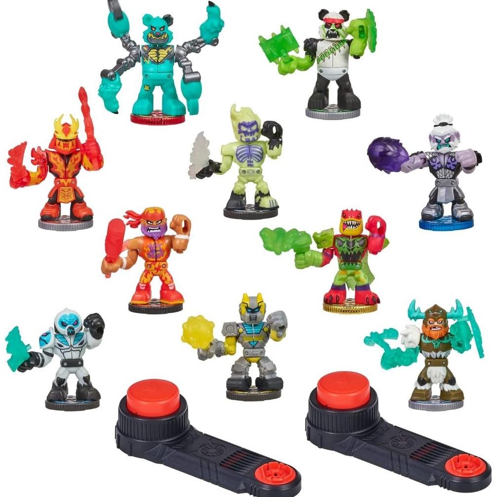 LEGENDS OF AKEDO BUTTON BASH COLLECTOR PACK CONTAINS 10 ULTIMATE ARCADE WARRIOR ACTION FIGURES AND 2