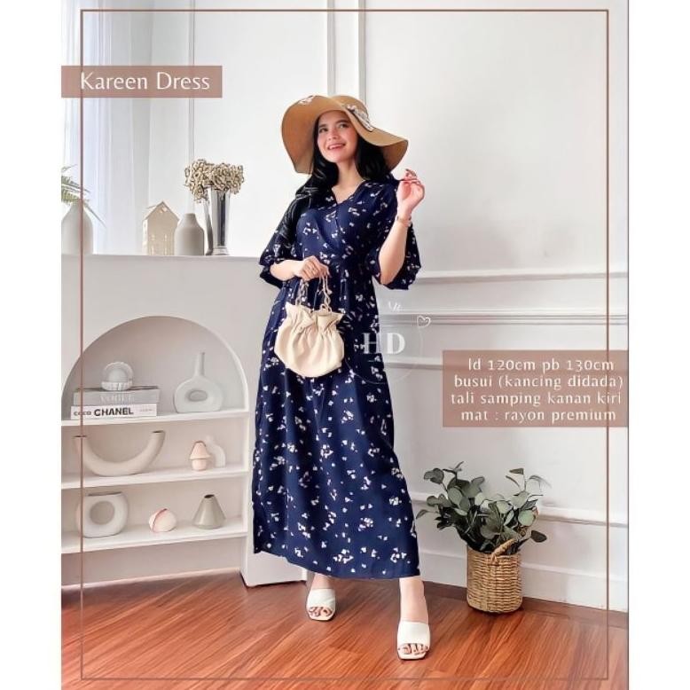 Eelic Baju Daster Dress Kimono Piyama Kareen Serut Dada Tidur Remaja Wanita Tali Samping Kanan Kiri 