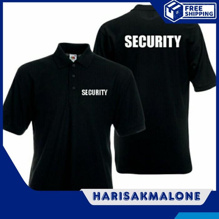 EKSKLUSIF KAOS POLO SHIRT TSHIRT BAJU KERAH DISTRO SECURITY KEAMANAN SATPAM SEKURITI SABLON BORDIR P