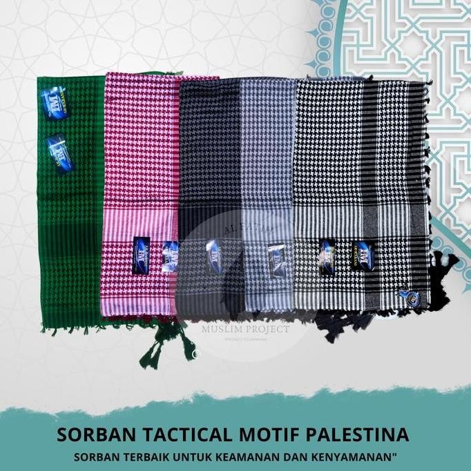 Sorban Motif Palestina Rumbai Model Terbaru Surban Santri /Arab KAR